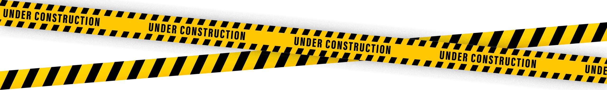 Yellow caution under construction ribbon