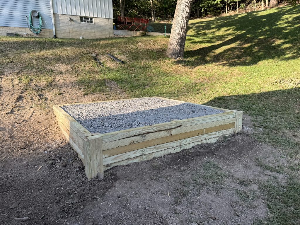 Small gravel pad constructed by Pro Dirt Works LLC