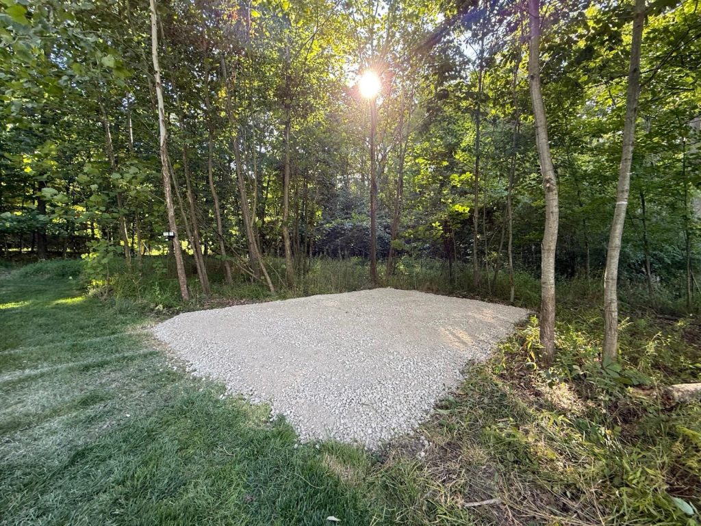 Shed Pad with gravel made by Pro Dirt Works